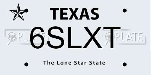 6SLXT Texas License Plate