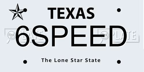 6SPEED Texas License Plate