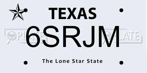 6SRJM Texas License Plate