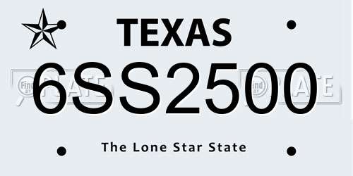 6SS2500 Texas License Plate