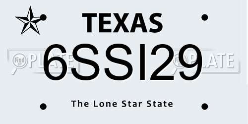 6SSI29 Texas License Plate
