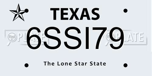 6SSI79 Texas License Plate