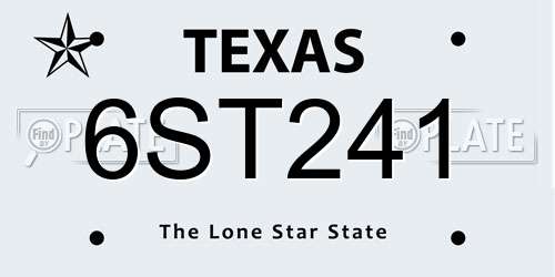 6ST241 Texas License Plate