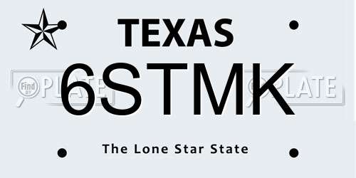 6STMK Texas License Plate