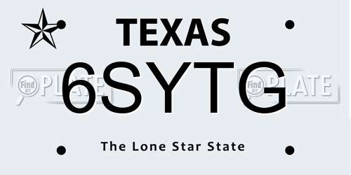 6SYTG Texas License Plate