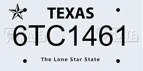 6TC1461 Texas License Plate
