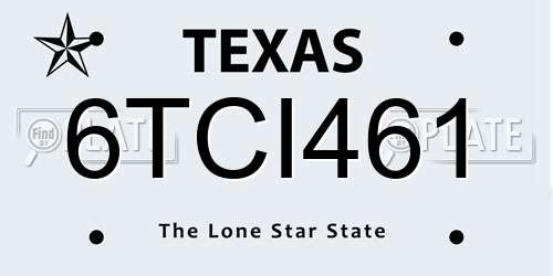 6TCI461 Texas License Plate