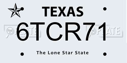 6TCR71 Texas License Plate