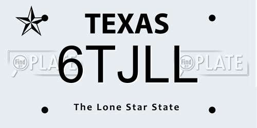 6TJLL Texas License Plate