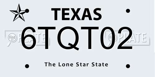 6TQT02 Texas License Plate