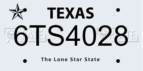 6TS4028 Texas License Plate