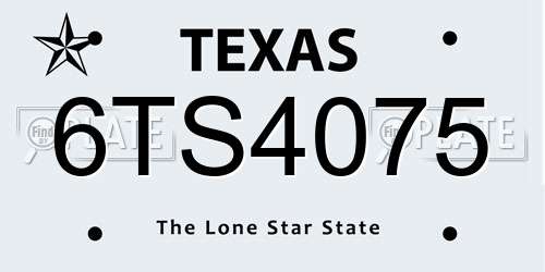 6TS4075 Texas License Plate