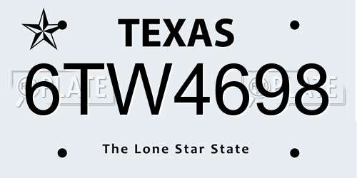6TW4698 Texas License Plate