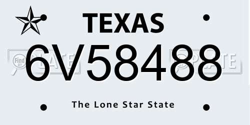 6V58488 Texas License Plate
