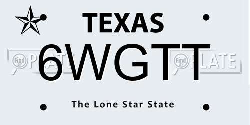 6WGTT Texas License Plate