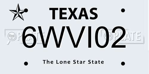 6WVI02 Texas License Plate