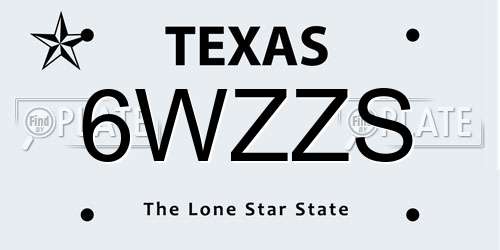 6WZZS Texas License Plate