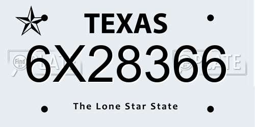 6X28366 Texas License Plate