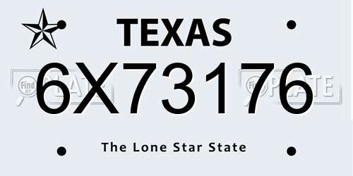 6X73176 Texas License Plate