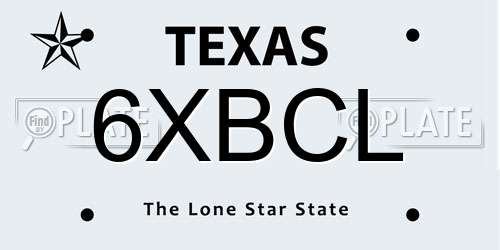 6XBCL Texas License Plate