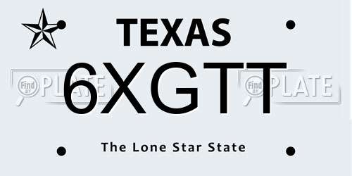 6XGTT Texas License Plate
