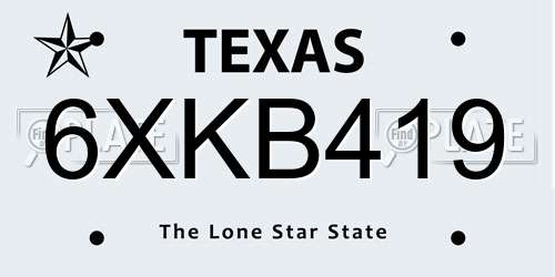6XKB419 Texas License Plate