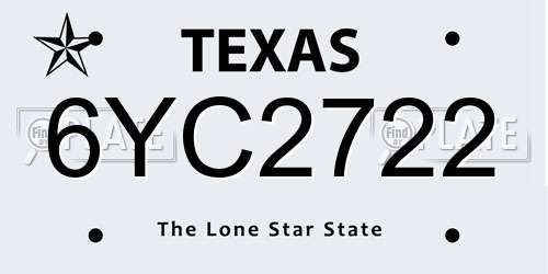 6YC2722 Texas License Plate