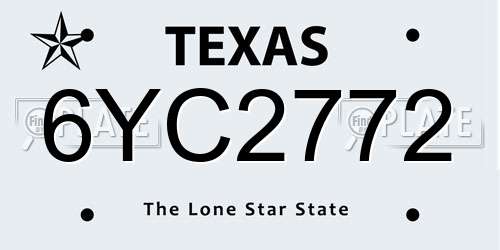 6YC2772 Texas License Plate