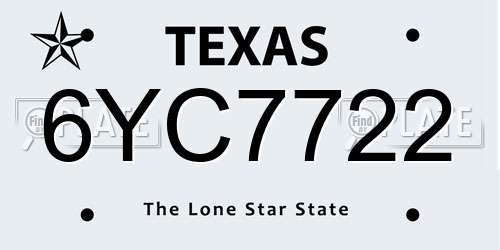 6YC7722 Texas License Plate
