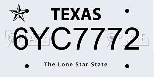 6YC7772 Texas License Plate