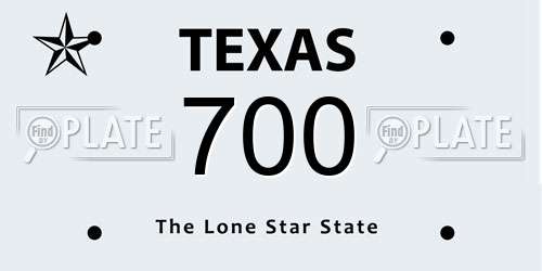 700 Texas License Plate