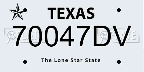 70047DV Texas License Plate
