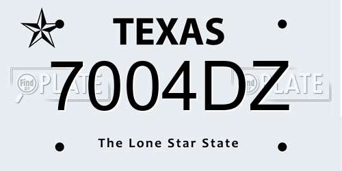 7004DZ Texas License Plate