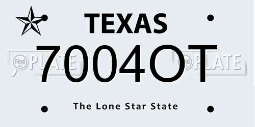 7004OT Texas License Plate
