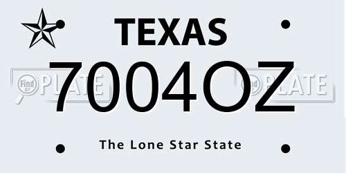 7004OZ Texas License Plate