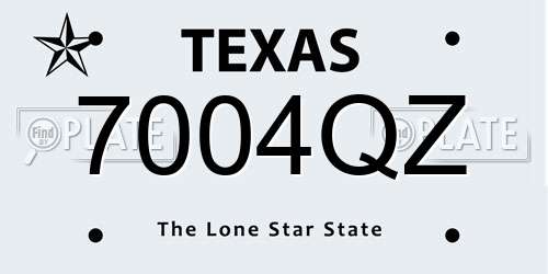 7004QZ Texas License Plate