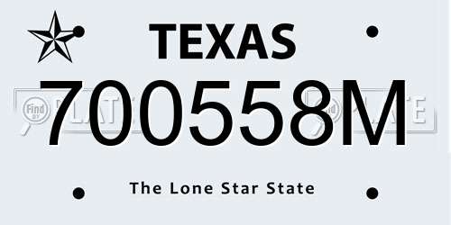 700558M Texas License Plate