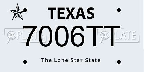 7006TT Texas License Plate
