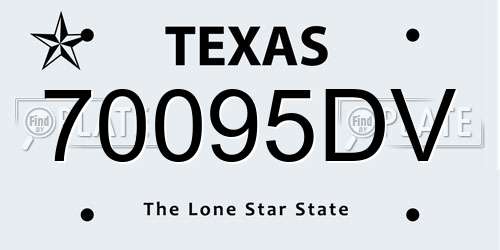 70095DV Texas License Plate