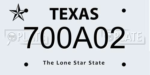 700A02 Texas License Plate