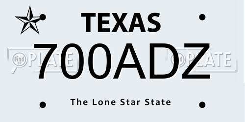 700ADZ Texas License Plate