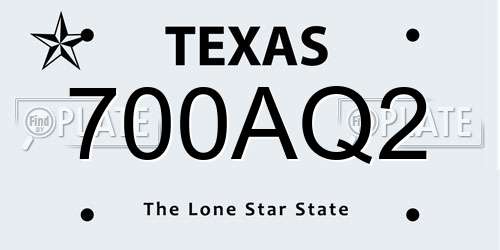 700AQ2 Texas License Plate