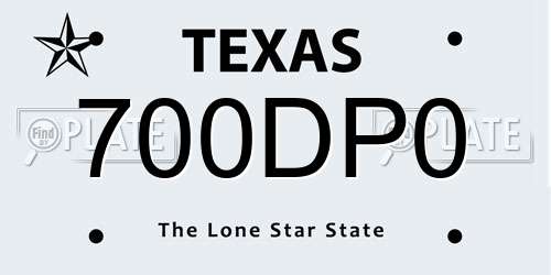 700DP0 Texas License Plate