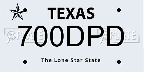 700DPD Texas License Plate
