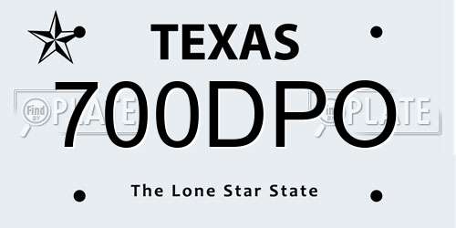 700DPO Texas License Plate