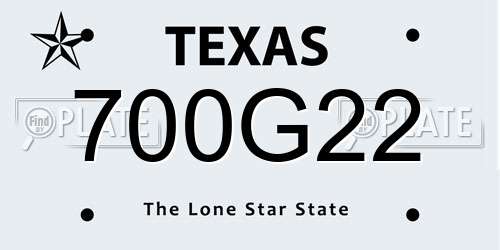 700G22 Texas License Plate