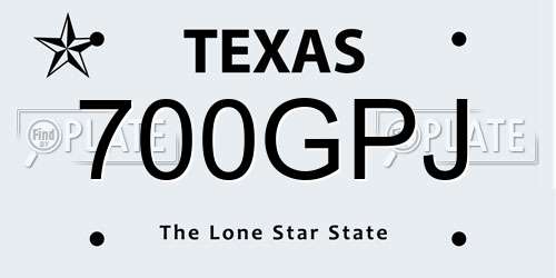 700GPJ Texas License Plate