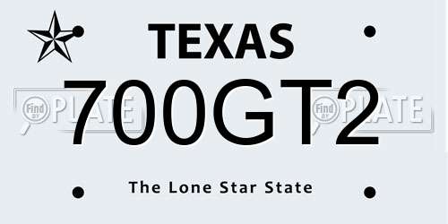 700GT2 Texas License Plate