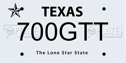 700GTT Texas License Plate