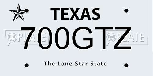 700GTZ Texas License Plate